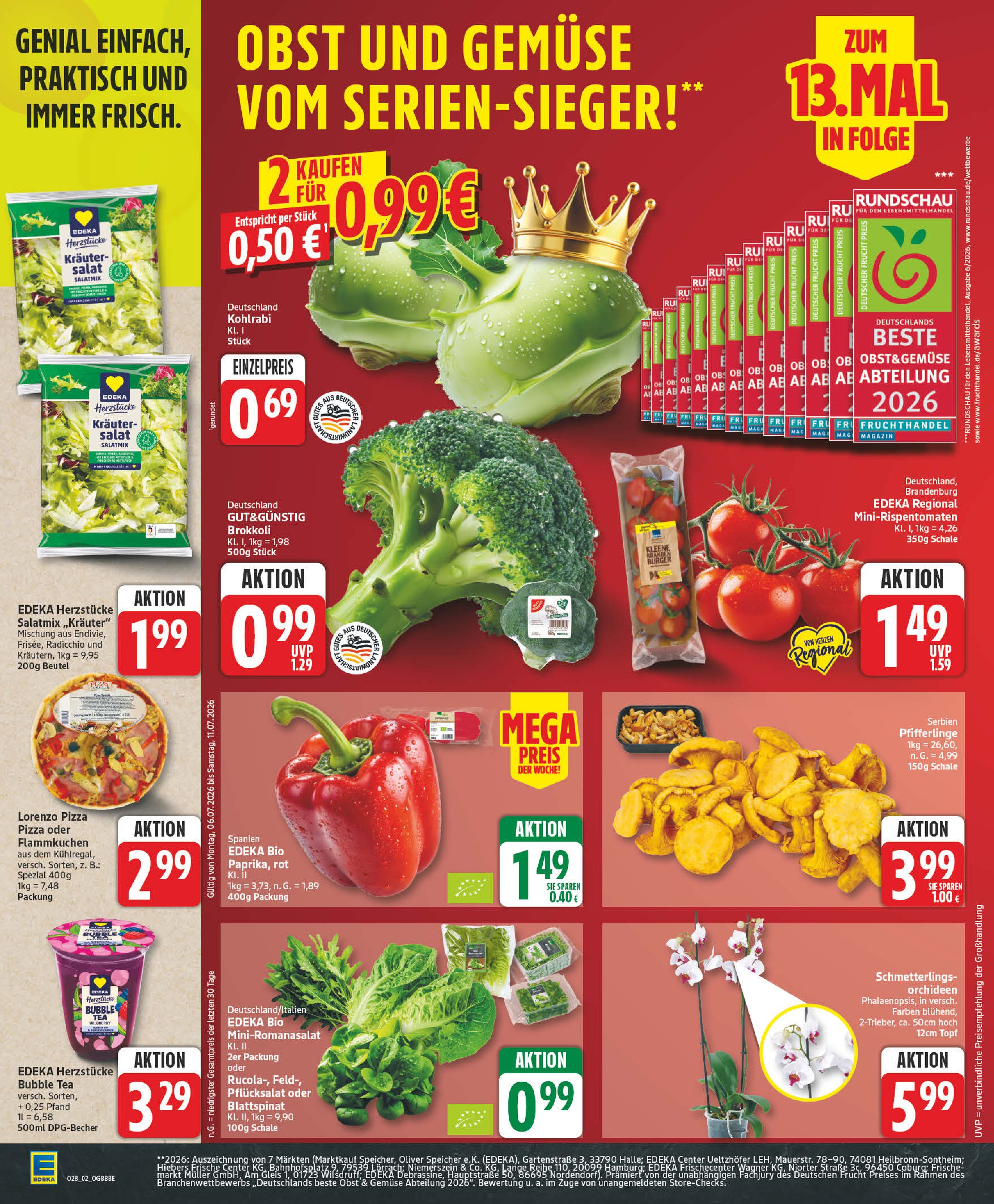 Pizza Angebot im aktuellen EDEKA Prospekt auf Seite 2